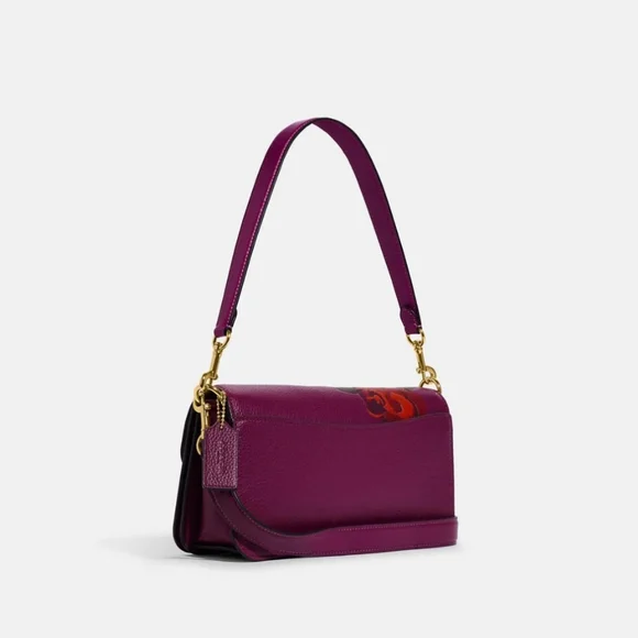 Coach Morgan Floral Purple Shoulder Bag NWOT ** Matching Wallet ** In Closet Too - Picture 2 of 3